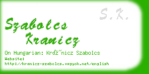 szabolcs kranicz business card